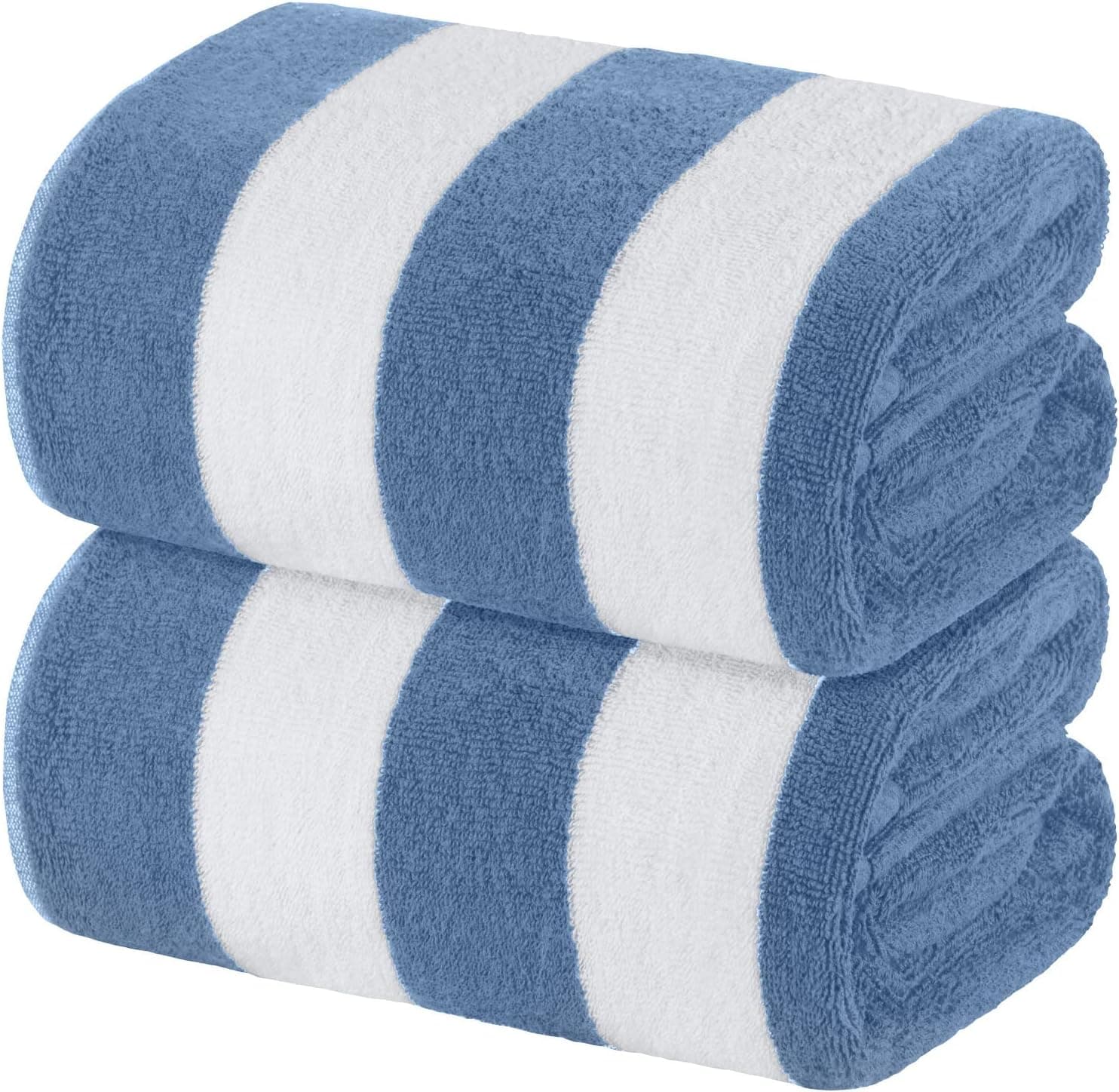 White Classic Beach Towels Oversized Cabana Stripe Cotton Bath Towel Large